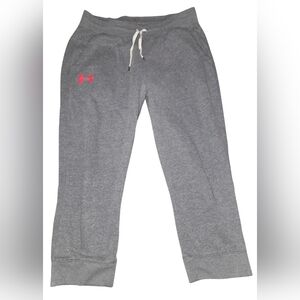 Under Armour Gray Capri Jogger Sweatpants with Pink Logo